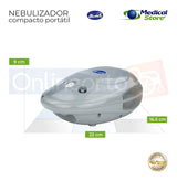 Nebulizador Médico Portátil Silencioso Mascarillas Adulto E Infantil Libre De Látex Gris