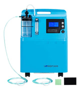Concentrador de Oxígeno Longfian Azul 5L Estacionario con Nebulizador y Alarmas para Adultos y Niños Uso Clínico