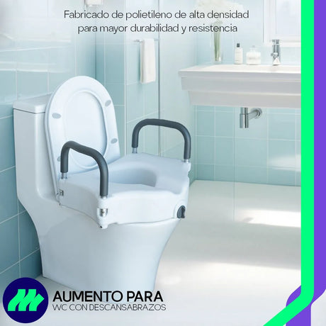 Aumento Asiento Extensión Para Wc Baño Seguro Apoya Brazos
