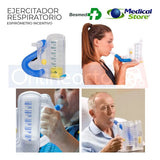 Ejercitador Pulmonar Espirómetro Incentivo Terapia Respiratoria Portátil Indicador Ajustable y Mejora Función Pulmonar