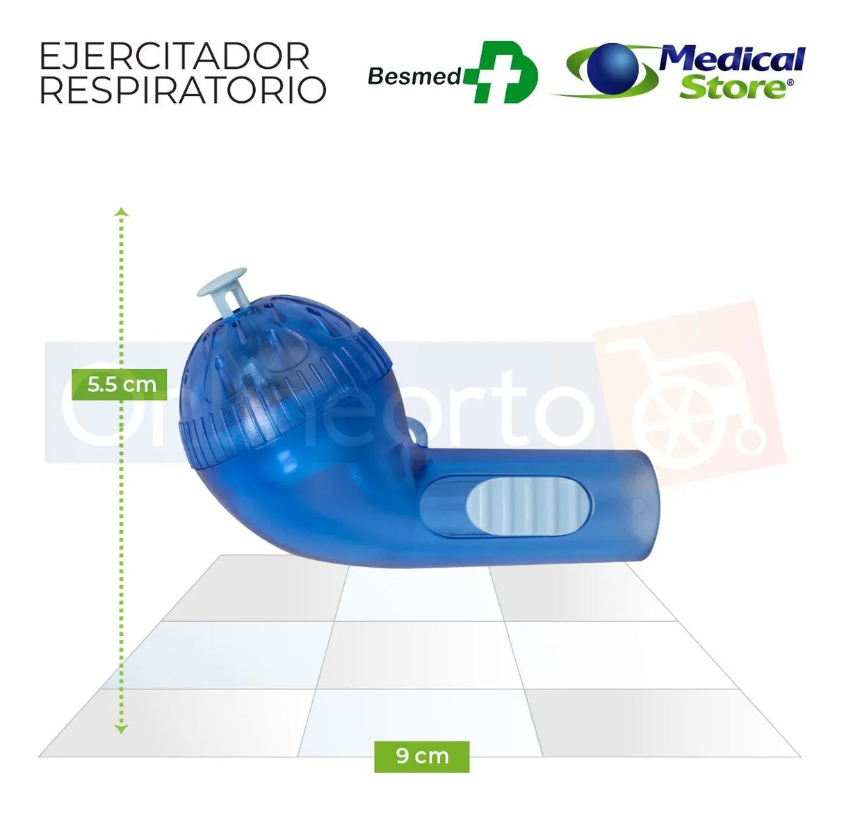 Ejercitador Pulmonar Respiratorio de Presión Positiva Entrenador Muscular con Boquillas Intercambiables Adulto y Pediátrico Portátil y Fácil de Usar