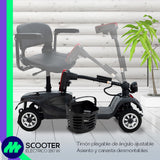 Silla De Ruedas Eléctrica Scooter 4 Ruedas Antivuelco Reversa Luces Led Descansabrazos Plegables Y Ajustables Asiento 360°