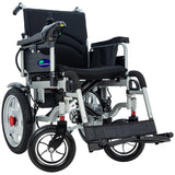 Silla De Ruedas Eléctrica Plegable Todo Terreno Gris Joystick Ajustable Asiento Acolchado Descansabrazos Abatibles Cinturón Frenos Electromagnéticos