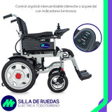Silla De Ruedas Eléctrica Plegable Todo Terreno Gris Joystick Ajustable Asiento Acolchado Descansabrazos Abatibles Cinturón Frenos Electromagnéticos