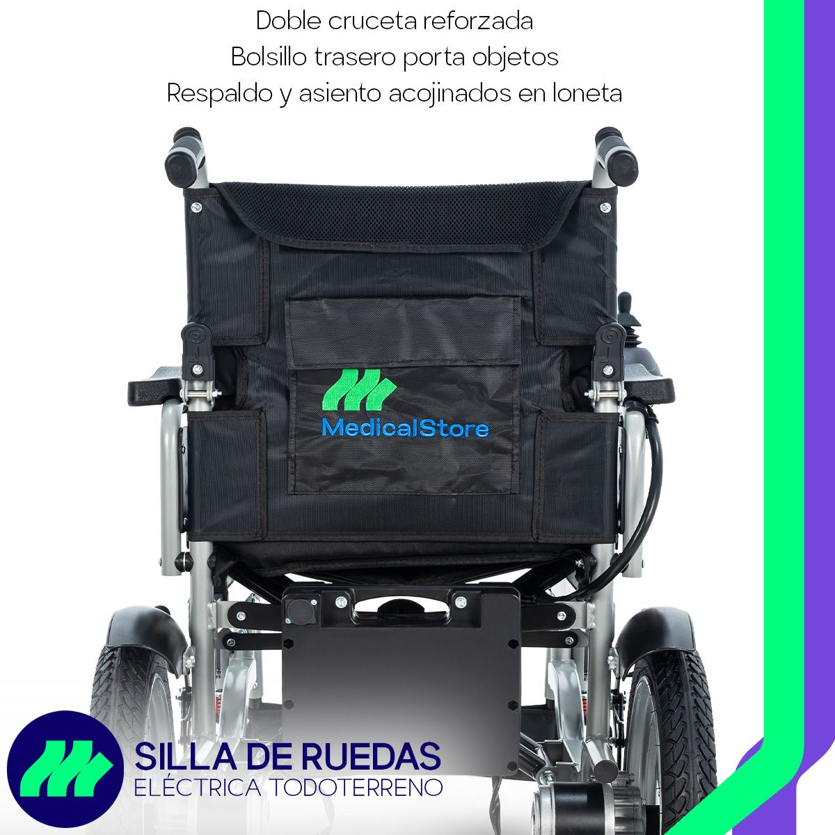 Silla De Ruedas Eléctrica Plegable Todo Terreno Gris Joystick Ajustable Asiento Acolchado Descansabrazos Abatibles Cinturón Frenos Electromagnéticos