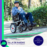 Silla De Ruedas Eléctrica Plegable Todo Terreno Gris Joystick Ajustable Asiento Acolchado Descansabrazos Abatibles Cinturón Frenos Electromagnéticos