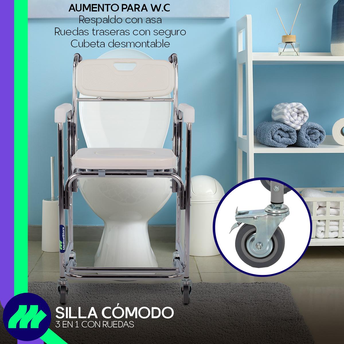 Silla Comodo Ducha Aumento Para Wc Baño 3 En 1 Medical Store