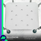 Silla Baño Ajustable con Descansabrazos y Respaldo Texturizado Antideslizante para Personas Mayores o con Movilidad Reducida