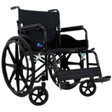Silla de Ruedas Plegable Lujo Todo Terreno 18 Pulgadas Acero Respaldo Abatible Ruedas Giratorias Medical Store