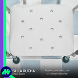 Silla Para Baño Adultos Mayores Con Respaldo Y Asiento Antiderrapante Descansabrazos Ajustable Aluminio Seguridad Rehabilitación Estable Resistente Ligera Práctica