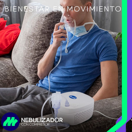 Nebulizador Médico Portátil Silencioso Mascarillas Adulto E Infantil Libre De Látex Blanco