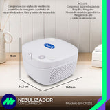 Nebulizador Médico Portátil Silencioso Mascarillas Adulto E Infantil Libre De Látex Blanco