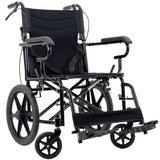 Silla de Ruedas Traslado Ligera Plegable Medical Store Acero Reforzado Compacta Todo Terreno con Posapiés y Respaldo Abatible