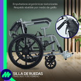 Silla de Ruedas Plegable de Lujo con Descansapiés Respaldo Reclinable y Ruedas Todoterreno Movilidad Reducida Respaldo Abatible Frenos de Palanca Empuñaduras Ergonómicas para Traslado
