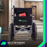Silla de Ruedas Plegable de Lujo con Descansapiés Respaldo Reclinable y Ruedas Todoterreno Movilidad Reducida Respaldo Abatible Frenos de Palanca Empuñaduras Ergonómicas para Traslado