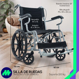 Silla de Ruedas Plegable de Lujo con Descansapiés Respaldo Reclinable y Ruedas Todoterreno Movilidad Reducida Respaldo Abatible Frenos de Palanca Empuñaduras Ergonómicas para Traslado