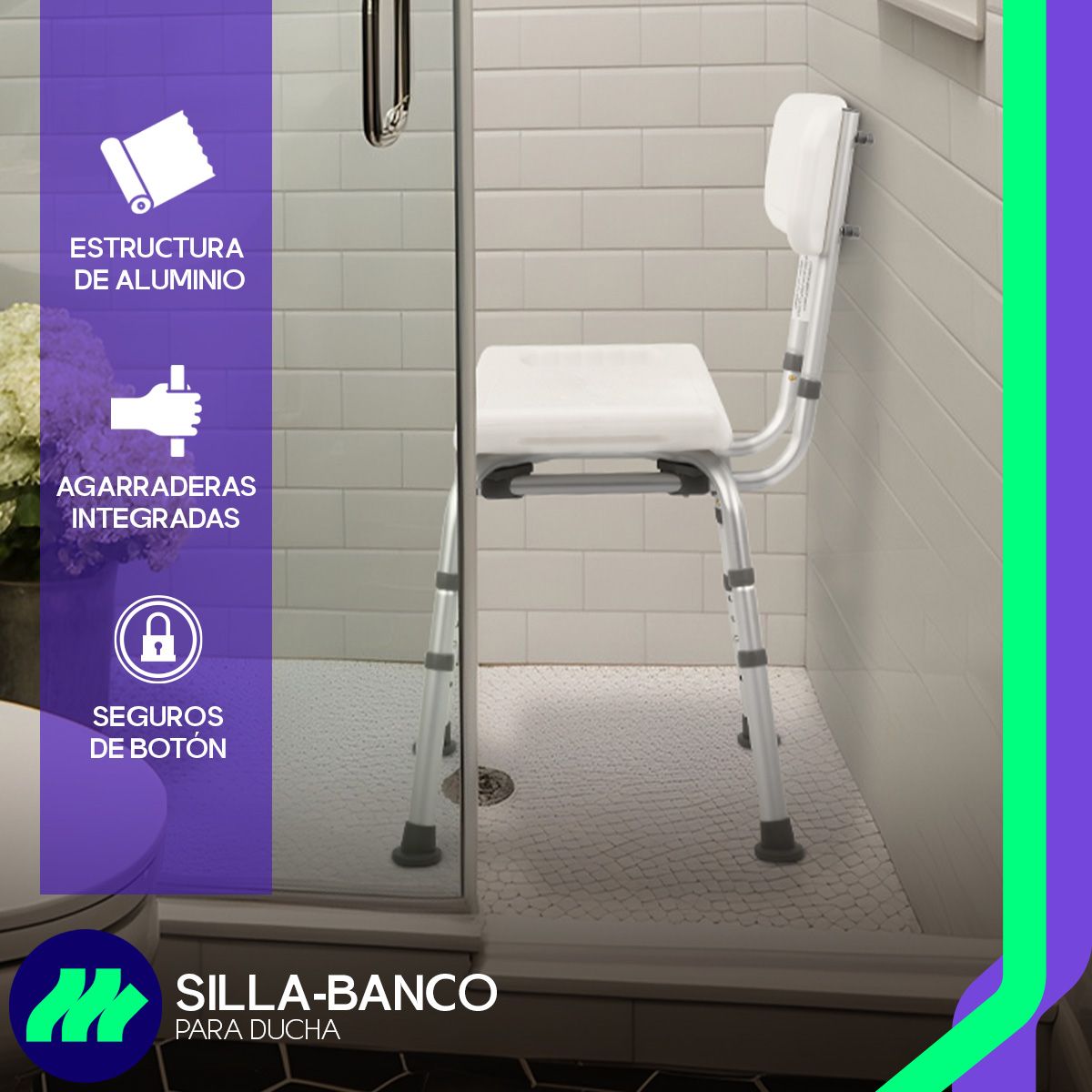 Barandal de baño, ducha para inodoro, barra de agarre para discapacitados,  rieles, mango de seguridad, soporte para personas mayores ..., image size:1200x1200