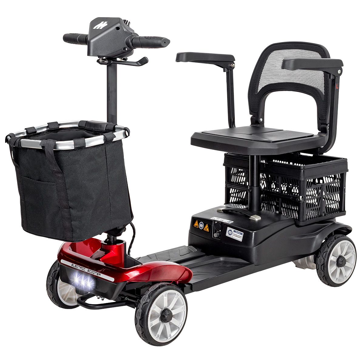 Scooter Eléctrico Para Adultos Mayores 4 Ruedas Con Canasta Ajustable Motor 250w Todo Terreno Plegable