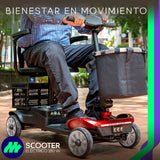 Scooter Eléctrico Para Adultos Mayores 4 Ruedas Con Canasta Ajustable Motor 250w Todo Terreno Plegable
