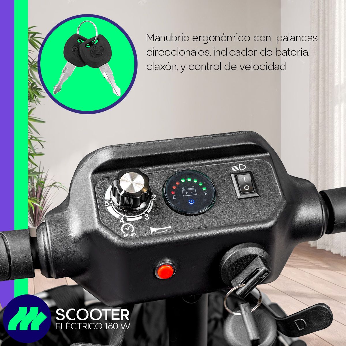 Scooter Eléctrico Para Adultos Mayores 4 Ruedas Con Canasta Ajustable Motor 250w Todo Terreno Plegable