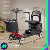 Scooter Eléctrico Para Adultos Mayores 4 Ruedas Con Canasta Ajustable Motor 250w Todo Terreno Plegable