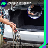 Andadera ortopédica plegable con ruedas doble refuerzo lateral altura ajustable sin herramientas estructura metálica y diseño ergonómico