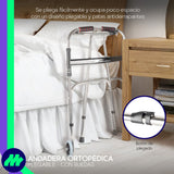 Andadera ortopédica plegable con ruedas doble refuerzo lateral altura ajustable sin herramientas estructura metálica y diseño ergonómico