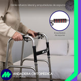 Andadera ortopédica para adulto estructura resistente plegado rápido antiderrapante ligera ajustable en altura movilidad reducida.