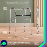 Andadera ortopédica para adulto estructura resistente plegado rápido antiderrapante ligera ajustable en altura movilidad reducida.