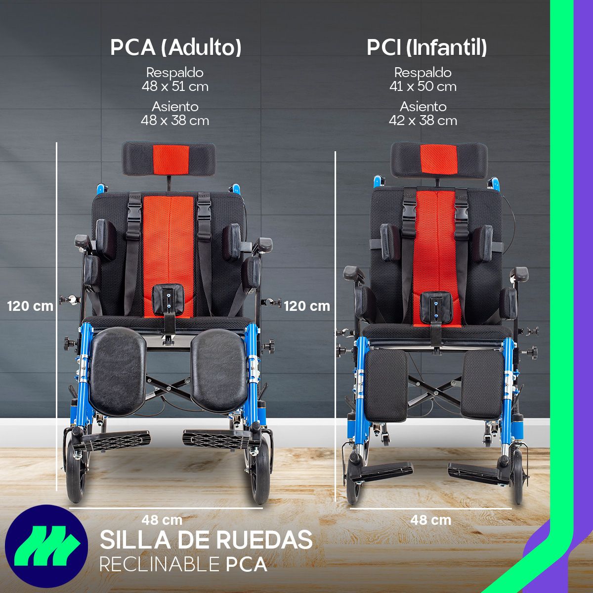 Silla De Ruedas Pca Plegable Reclinable Palanca Hidráulica Charola Desmontable Cabecera Ruedas Antivuelco Elevapiernas Ajustables Ergonómica