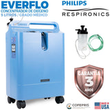 Concentrador de Oxígeno EverFlo Philips Respironics 5 Litros Grado Médico con Alarmas, Ligero y Eficiente