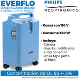 Concentrador de Oxígeno EverFlo Philips Respironics 5 Litros Grado Médico con Alarmas, Ligero y Eficiente