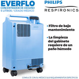 Concentrador de Oxígeno EverFlo Philips Respironics 5 Litros Grado Médico con Alarmas, Ligero y Eficiente