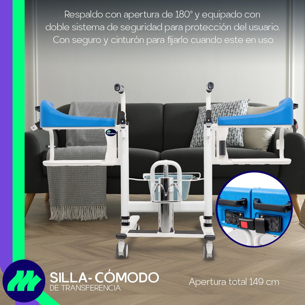 Cubeta de inodoro con tapa, fácil de retirar y limpiar, diseñada para brindar higiene y practicidad en el hogar o clínica.