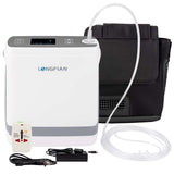 Concentrador de Oxígeno Longfian 5L Portátil para Uso Médico y Doméstico con Control de Flujo y Filtro Incluido Silencioso con Pantalla Digital Batería de 5 Horas y Bolso de Viaje Terapia Respiratoria en Casa