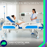 Cama Hospitalaria Eléctrica Es fácil de trasladar, gracias a sus 4 ruedas giratorias con freno. 