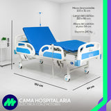 Cama Hospitalaria Eléctrica Modifica la inclinación de la cabecera y la piecera, gracias a su control alámbrico.