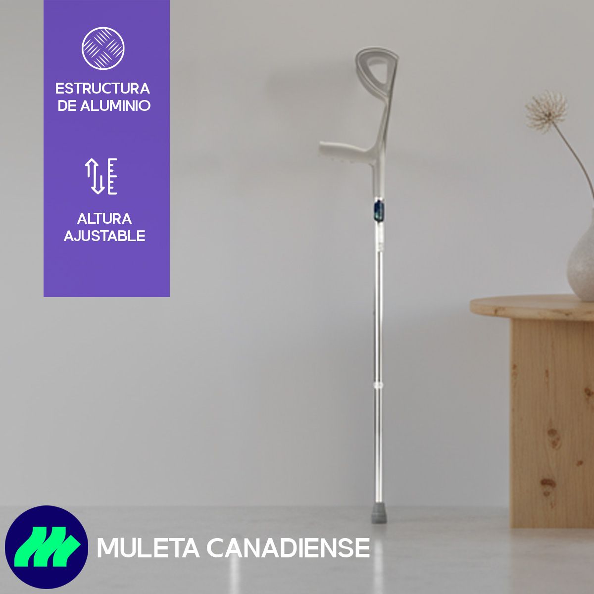 Detalle del puño ergonómico diseñado para un agarre cómodo y seguro durante el uso diario.