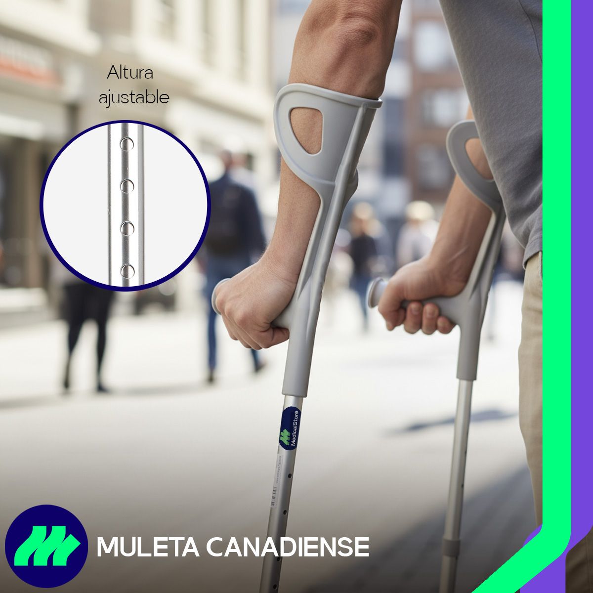 Regatón antiderrapante que proporciona mayor tracción y seguridad en distintas superficies.