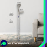 Vista lateral mostrando el diseño funcional y equilibrado para apoyo parcial del peso.