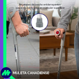 Detalle del mango reflectante que mejora la visibilidad en condiciones de poca luz.