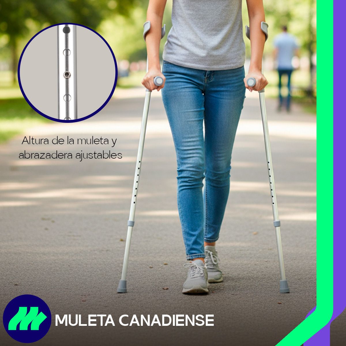 Brazalete de sujeción que proporciona mayor estabilidad y control al caminar.