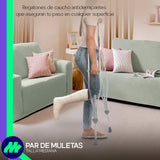 Muletas Axilares Ajustables En Altura De Aluminio Con Regatones Antiderrapantes