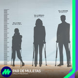 Muletas Axilares Ajustables En Altura De Aluminio Con Regatones Antiderrapantes
