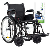 Silla De Ruedas Manual Neumática Plegable Acero Descansabrazos Abatibles Aros Propulsores Respaldo Con Bolso Ruedas Todo Terreno