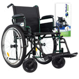 Silla De Ruedas Manual Neumática Plegable Acero Descansabrazos Abatibles Aros Propulsores Respaldo Con Bolso Ruedas Todo Terreno