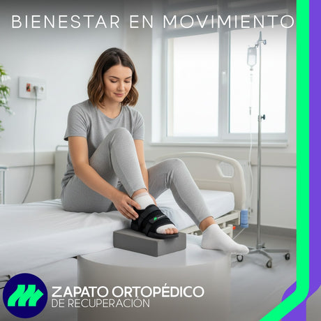 Zapato Ortopédico Recuperación Punta Redonda Antideslizante