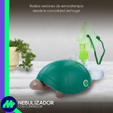 Nebulizador Médico Portátil Silencioso Mascarillas Adulto E Infantil Libre De Látex Tortuga
