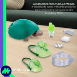 Nebulizador Médico Portátil Silencioso Mascarillas Adulto E Infantil Libre De Látex Tortuga