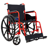 Silla de Ruedas Plegable Lujo Todo Terreno 18 Pulgadas Acero Respaldo Abatible Ruedas Giratorias Medical Store